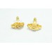 Ear tops studs Earrings yellow Gold Plated white Zircon Stones flower design